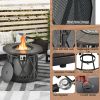 32" Propane Gas Fire Pit Table with Fire Glass and PVC Cover – 30,000 BTU