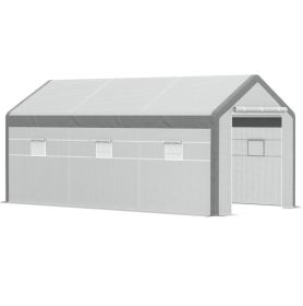 Large Walk‑In Greenhouse with Roll‑Up Door & 8 Closeable Windows – 20 x 10 x 9 ft