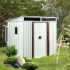 6' x 5' White Metal Storage Shed with Window & Metal Foundation