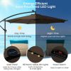 10 ft Offset Patio Umbrella with 112 Solar LED Lights