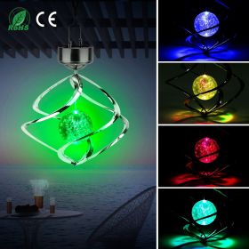 Spiral Spinner Solar Wind Chime Light – Color-Changing LED