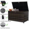 120 Gal Resin Wicker Deck Box – Waterproof Outdoor Storage Bench