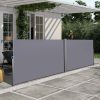Retractable Side Awning Privacy Screen – Waterproof & UV-Resistant – Grey – 276" x 71"