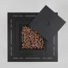 28" Square Wicker Propane Gas Fire Pit Table with Lid and Lava Rocks