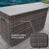Brown Wicker Deck Box with Steel Frame
