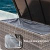 Brown Wicker Deck Box with Steel Frame