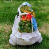 Solar LED Turtle Statue with Succulent Planter Stand – Garden Gnome Accent