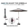 9 ft Patio Umbrella – Push‑Button Tilt & Crank, UV‑Protection Market Sun Umbrella