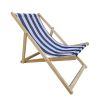 Populus Wood Sling Chair with Blue and Dark Blue Stripes