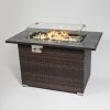 44" Outdoor Propane Gas Fire Pit Table with Ceramic Tile Tabletop