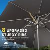 9 ft Patio Umbrella – Push‑Button Tilt & Crank, UV‑Protection Market Sun Umbrella