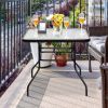 32" Square Tempered Glass Patio Table with Steel Frame