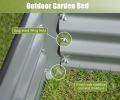 8x4x1 ft Galvanized Raised Garden Bed – Silver, Large Metal Planter Box