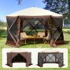 Pop‑Up Screen Gazebo Tent, 6‑Sided Sun Shelter with Removable Privacy Panels & Mesh Windows – 11.5 x 11.5 ft