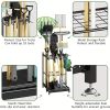Heavy‑Duty Metal Garden Tool Organizer Rack with Hooks – Freestanding Yard Storage Stand