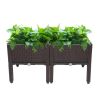 2-Piece Brown Free-Splicing Injection Planting Boxes