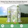 Walk‑In Greenhouse with 4 Tiers & 8 Shelves – PVC Cover, Roll‑Up Door