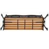 49" Garden Bench with Hardwood Slats and Cast Iron Frame