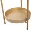 Modern Folding Metal 2‑Tier Plant Stand – Golden, Indoor/Outdoor