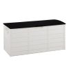 Outdoor Garden Plastic Storage Deck Box Chest – Lockable Seat – 75 Gallon