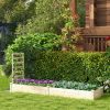 Wooden Raised Garden Bed with Planter Box and Trellis – 235 x 63 x 102 cm