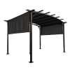 Retractable Shade Steel Pergola Gazebo – 12 x 9 Ft