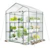 Walk‑In Greenhouse with 4 Tiers & 8 Shelves – PVC Cover, Roll‑Up Door