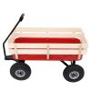 Four‑Wheel Garden Wagon – Iron & Wood Utility Cart, 38.2 x 16.9 x 30.7 inches