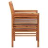 Set of 4 Garden Dining Chairs in Dark Grey and Natural Wood