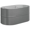 Garden Raised Bed – Galvanized Steel, Gray 59.8" x 31.5" x 26.8", Oval