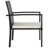 Set of 2 Black and Cream Outdoor Dining Chairs
