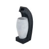 Black & White Vase Water Fountain with Light & Pump – 10 x 8.1 x 23.4 in