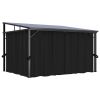 Gazebo with Curtains – Anthracite – 13.3 x 9.6 x 8 ft