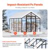 Polycarbonate Pavilion Greenhouse with Hinged Door & 2 Vent Windows – 8 x 10 ft
