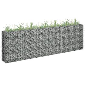 Gabion Raised Bed – Silver Galvanized Steel – Oversized Garden Planter