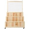 3-Tier Raised Garden Bed with Trellis, Wheels, and Back Storage Area – 53" H
