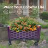 Rolling Plastic Raised Garden Bed with Wheels – Wicker-Style Mobile Planter