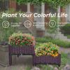 2-Piece Wicker-Style Plastic Raised Garden Beds – Indoor/Outdoor