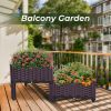 2-Piece Wicker-Style Plastic Raised Garden Beds – Indoor/Outdoor