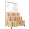3-Tier Raised Garden Bed with Trellis, Wheels, and Back Storage Area – 53" H