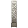 Grey Wooden Garden Arch with Decorative Inlays – Solid Firwood