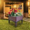 Plastic Raised Garden Bed with Legs – Wicker-Style Planter