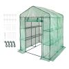 Walk‑In Greenhouse with Shelves & Zipper Door – 4.6 x 4.6 x 6.6 ft