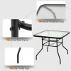 32" Square Tempered Glass Patio Table with Steel Frame