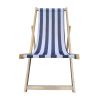 Populus Wood Sling Chair with Blue and Dark Blue Stripes