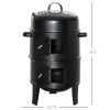 3‑in‑1 Vertical Charcoal Smoker Grill & Fire Pit – Dual Cooking Areas