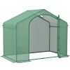 Portable Walk‑In Greenhouse with PE Cover, Steel Frame, Zipper Door & Top Vent