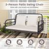 2-Person Outdoor Wicker Hanging Chair with Ropes
