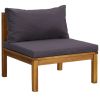 Dark Grey and Natural Wood Lounge Set