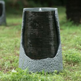 Broken Urn Polyresin Water Fountain with Light – 17 x 17 x 26 in